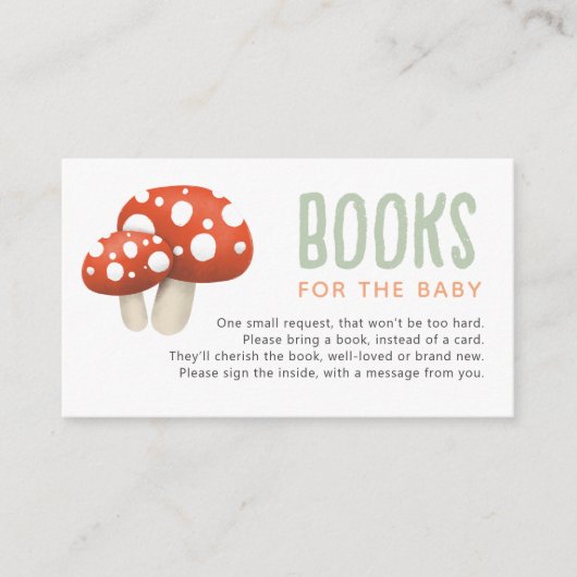 可愛いウッドランドのキノコ赤ちゃんシャワー予約リクエスト エンクロージャーカード (正面)