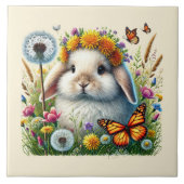 可愛いウッドランドのバニー タイル (正面)