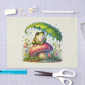 可愛いウッドランドの動物がカエルを切り離す 薄葉紙 (クラフト)