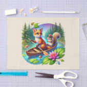 可愛いウッドランドの動物がキツネのリスを切り離す 薄葉紙 (クラフト)