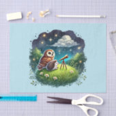 可愛いウッドランドの動物がフクロウのアナグマ 薄葉紙 (クラフト)