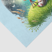 可愛いウッドランドの動物がフクロウのアナグマ 薄葉紙 (詳細)