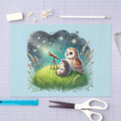 可愛いウッドランドの動物がフクロウのアナグマ 薄葉紙 (クラフト)