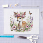 可愛いウッドランドの動物が鹿を切り離す 薄葉紙 (クラフト)