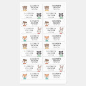 可愛いウッドランドの動物の子供の名前 ラベル (シート)