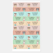 可愛いウッドランドの動物カラフルの子供の名前 ラベル (シート)