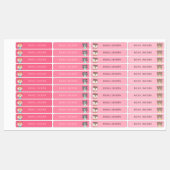 可愛いウッドランドの動物ピンクの子供の名前 ラベル (シート)