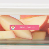 可愛いウッドランドの動物ピンクの子供の名前 ラベル (貼付)