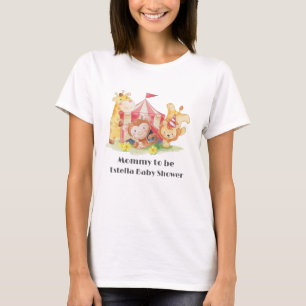 可愛いウッドランドの動物ママが赤ちゃんシャワー Tシャツ