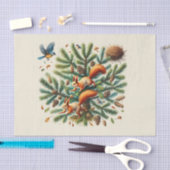 可愛いウッドランドの動物リス 薄葉紙 (クラフト)