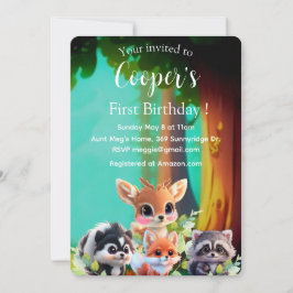 可愛いウッドランドの友人フォックススカンクアライグマ鹿