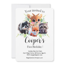 可愛いウッドランドの友人フォックススカンクアライグマ鹿