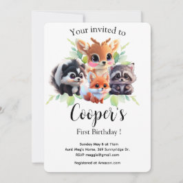 可愛いウッドランドの友人フォックススカンクアライグマ鹿