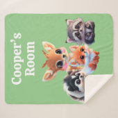 可愛いウッドランドの友人フォックススカンクアライグマ鹿 シェルパブランケット (正面(横))