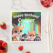 可愛いウッドランドの友人フォックススカンクアライグマ鹿 スタンダードランチョンナプキン (インサイチュ)