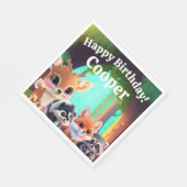 可愛いウッドランドの友人フォックススカンクアライグマ鹿 スタンダードランチョンナプキン (角)