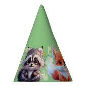 可愛いウッドランドの友人フォックススカンクアライグマ鹿 パーティーハット (右)