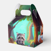 可愛いウッドランドの友人フォックススカンクアライグマ鹿 フェイバーボックス (裏面サイド)