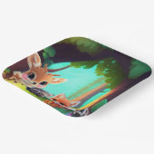 可愛いウッドランドの友人フォックススカンクアライグマ鹿 ペーパープレート (傾斜あり)