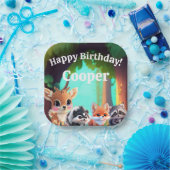 可愛いウッドランドの友人フォックススカンクアライグマ鹿 ペーパープレート (パーティー)