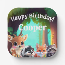 可愛いウッドランドの友人フォックススカンクアライグマ鹿