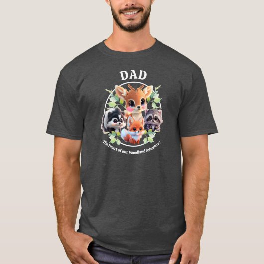 可愛いウッドランドの友人フォックススカンクアライグマ鹿 Tシャツ (正面)