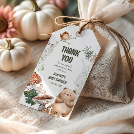 可愛いウッドランドの友達ベイビーシャワーのお願い ギフトタグ