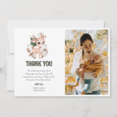 可愛いウッドランドの友達ベビーシャワー サンキューカード (正面)