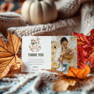 可愛いウッドランドの友達ベビーシャワー サンキューカード