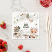 可愛いウッドランドの友達ベビーシャワー スタンダードカクテルナプキン (インサイチュ)