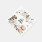 可愛いウッドランドの友達ベビーシャワー スタンダードカクテルナプキン (角)