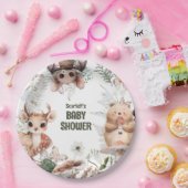 可愛いウッドランドの友達ベビーシャワー ペーパープレート (パーティー)
