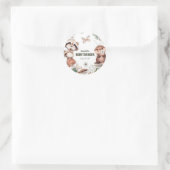 可愛いウッドランドの友達ベビーシャワー ラウンドシール (バッグ)