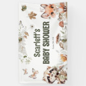 可愛いウッドランドの友達ベビーシャワー 横断幕 (縦)