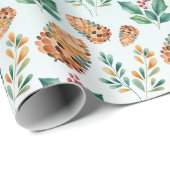 可愛いウッドランドの緑の包み紙 ラッピングペーパー (ロールコーナー)