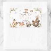 可愛いウッドランドをテーマにした少女の赤ちゃんシャワー 長方形シール (バッグ)