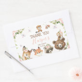 可愛いウッドランドをテーマにした少女の赤ちゃんシャワー 長方形シール (封筒)