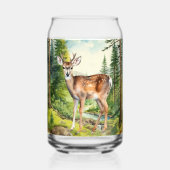 可愛いウッドランドカントリーシカ ガラス缶 (正面)