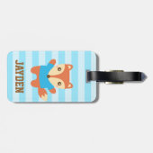 可愛いウッドランドキツネパーソナライズされたキッズラゲッジタグ ラゲッジタグ (裏面横)