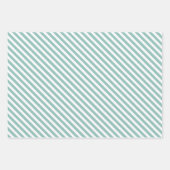 可愛いウッドランドキツネ柄 – アクアグリーンクリスマス ラッピングペーパーシート (正面3)