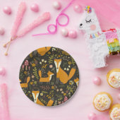 可愛いウッドランドキツネ柄 ペーパープレート (パーティー)