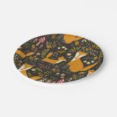 可愛いウッドランドキツネ柄 ペーパープレート (アングル)