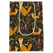 可愛いウッドランドキツネ柄 ミディアムペーパーバッグ (裏面)