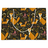 可愛いウッドランドキツネ柄 ラージペーパーバッグ (正面)