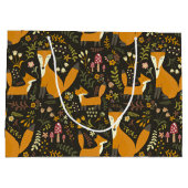 可愛いウッドランドキツネ柄 ラージペーパーバッグ (裏面)