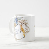 可愛いウッドランドキツネ水彩フローラベビーシャワー コーヒーマグカップ (正面左)