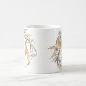 可愛いウッドランドキツネ水彩フローラベビーシャワー コーヒーマグカップ (中央)