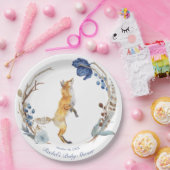 可愛いウッドランドキツネ水彩フローラベビーシャワー ペーパープレート (パーティー)