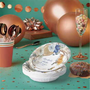 可愛いウッドランドキツネ水彩フローラベビーシャワー ペーパーボウル