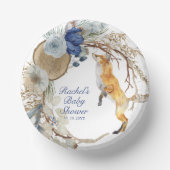 可愛いウッドランドキツネ水彩フローラベビーシャワー ペーパーボウル (正面)